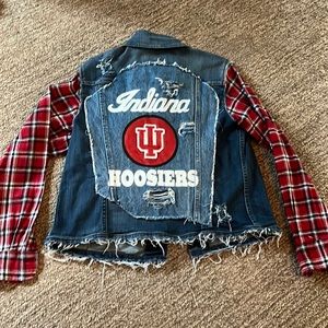 NEVER WORN Indiana University custom pained denim jacket never worn!